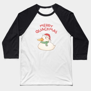 Merry Quackmas Cute Christmas Duck Baseball T-Shirt